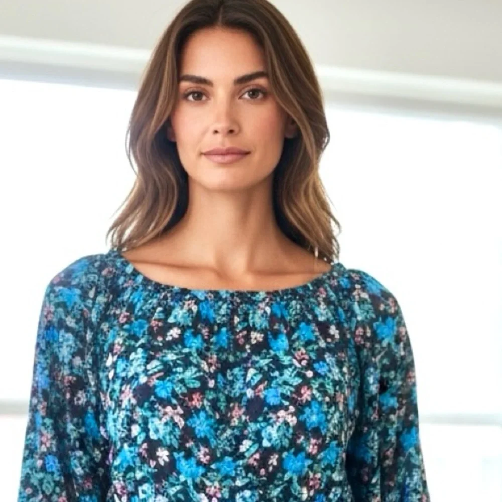 Club Monaco Blue Tie Front Sundress with Cowl Neck Final Sale - Picture 3 of 16